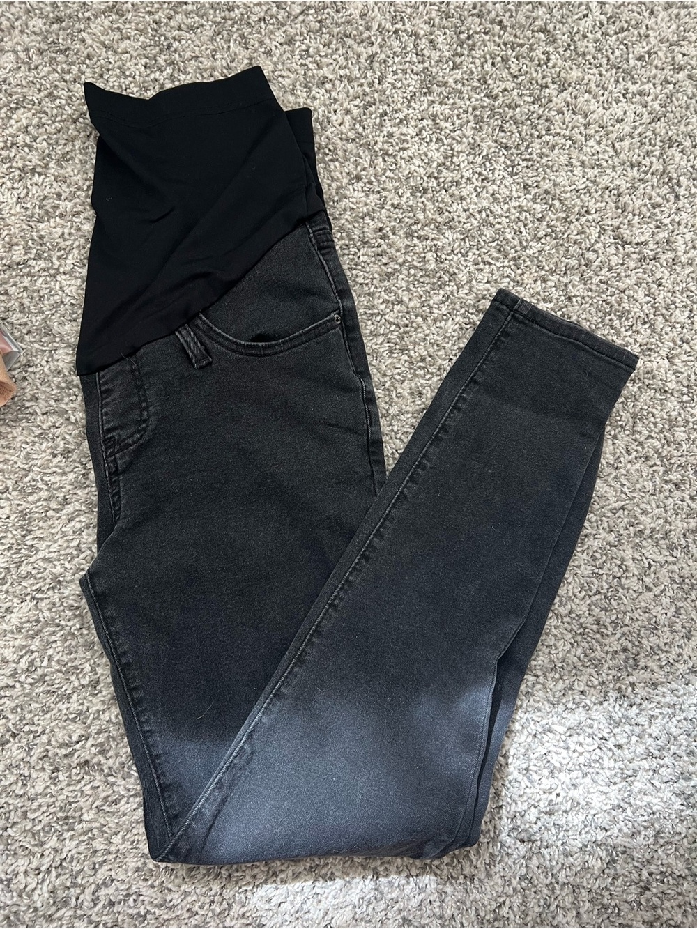Black Maternity Skinny Jeans - Comfortable Stretch Waist